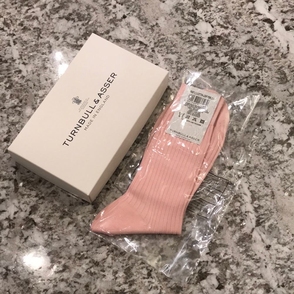 Turnbull & Asser - Pink Cotton Crew Socks